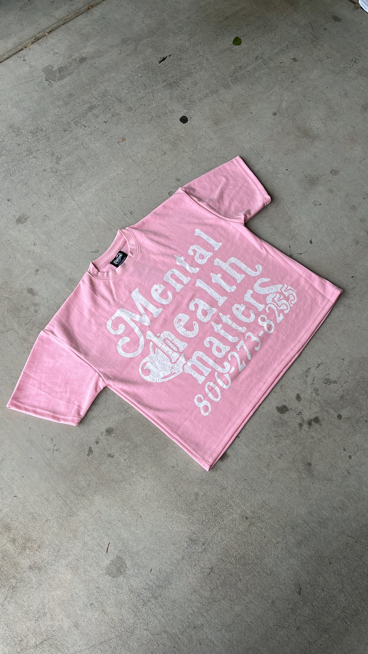 Mental Health Matters Tee - Pink - Image 4